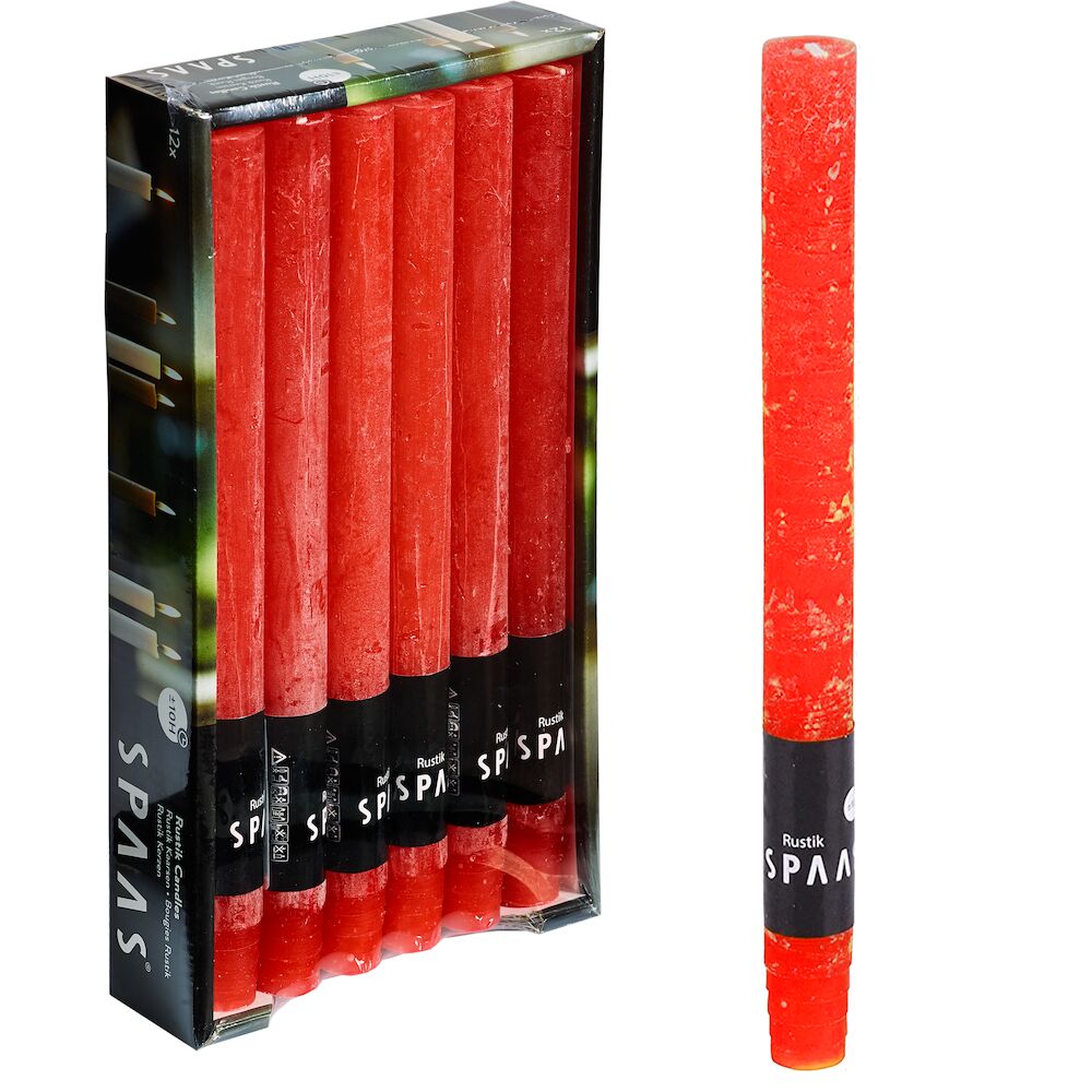 Rustieke Huishoudkaars Rood per stuk D21 H250