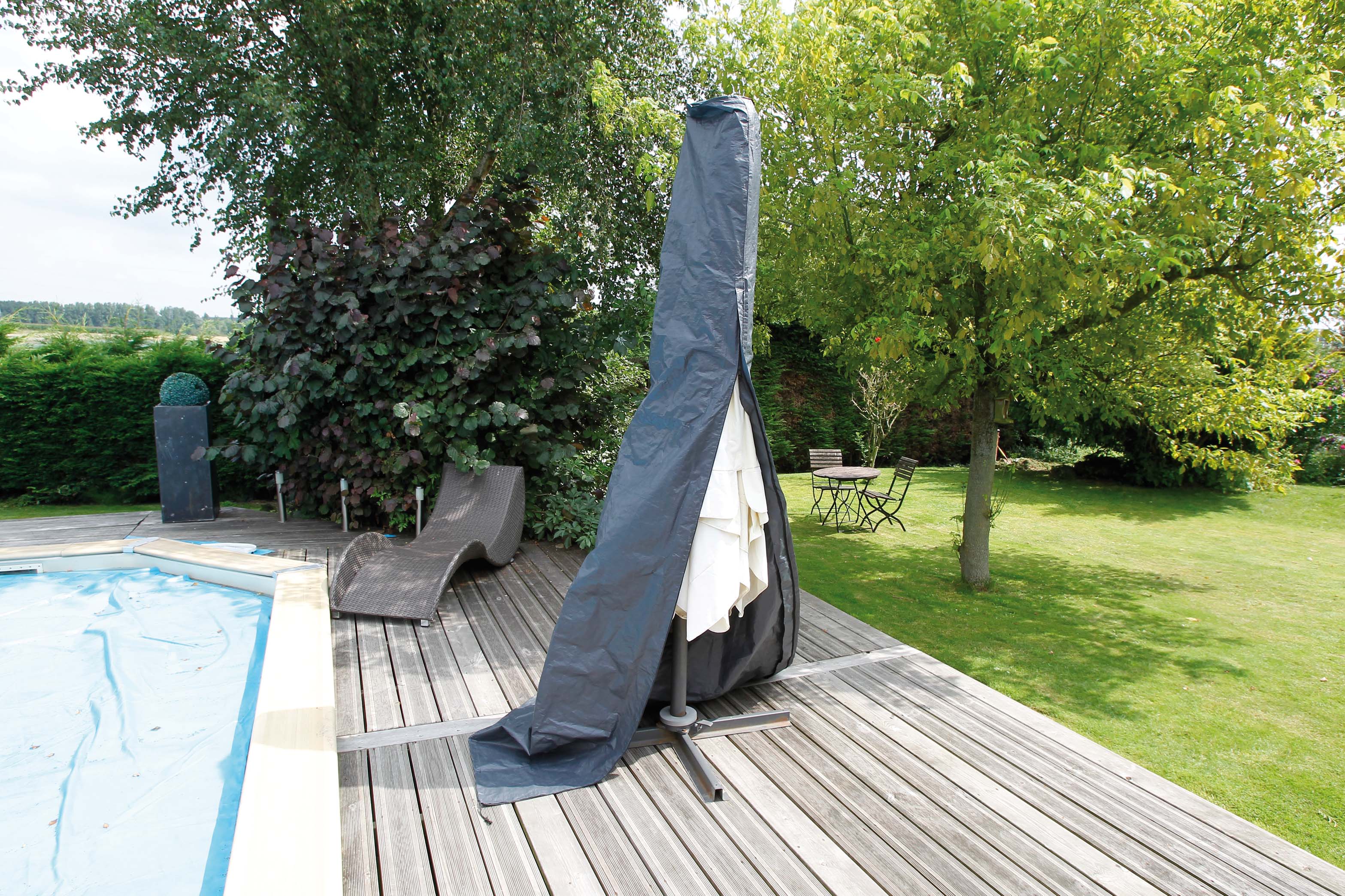 Beschermhoes voor Parasol grijs H302xØ25/70cm