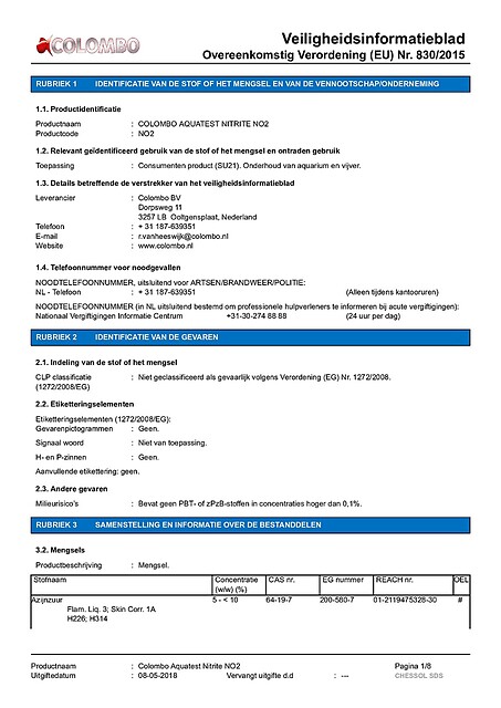 Colombo Aqua Nitrite Test