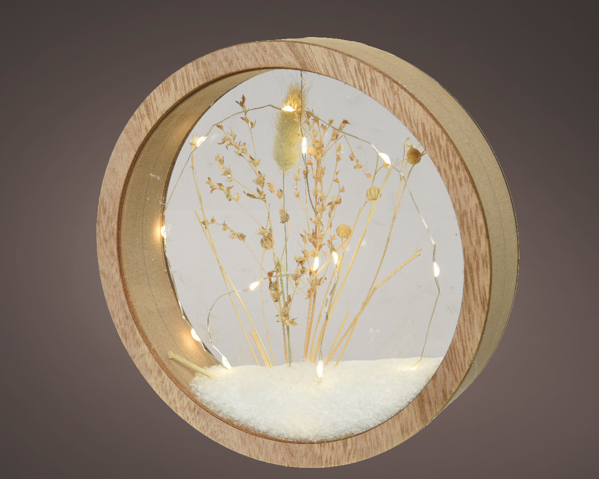 Micro LED frame light naturel droogbloemen warm wit H18cm 15L