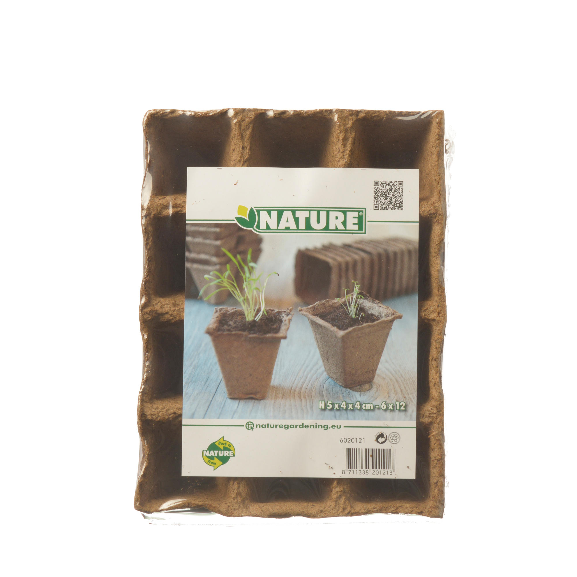 Turfpottrays (6x12 stuks) H5x4x4cm