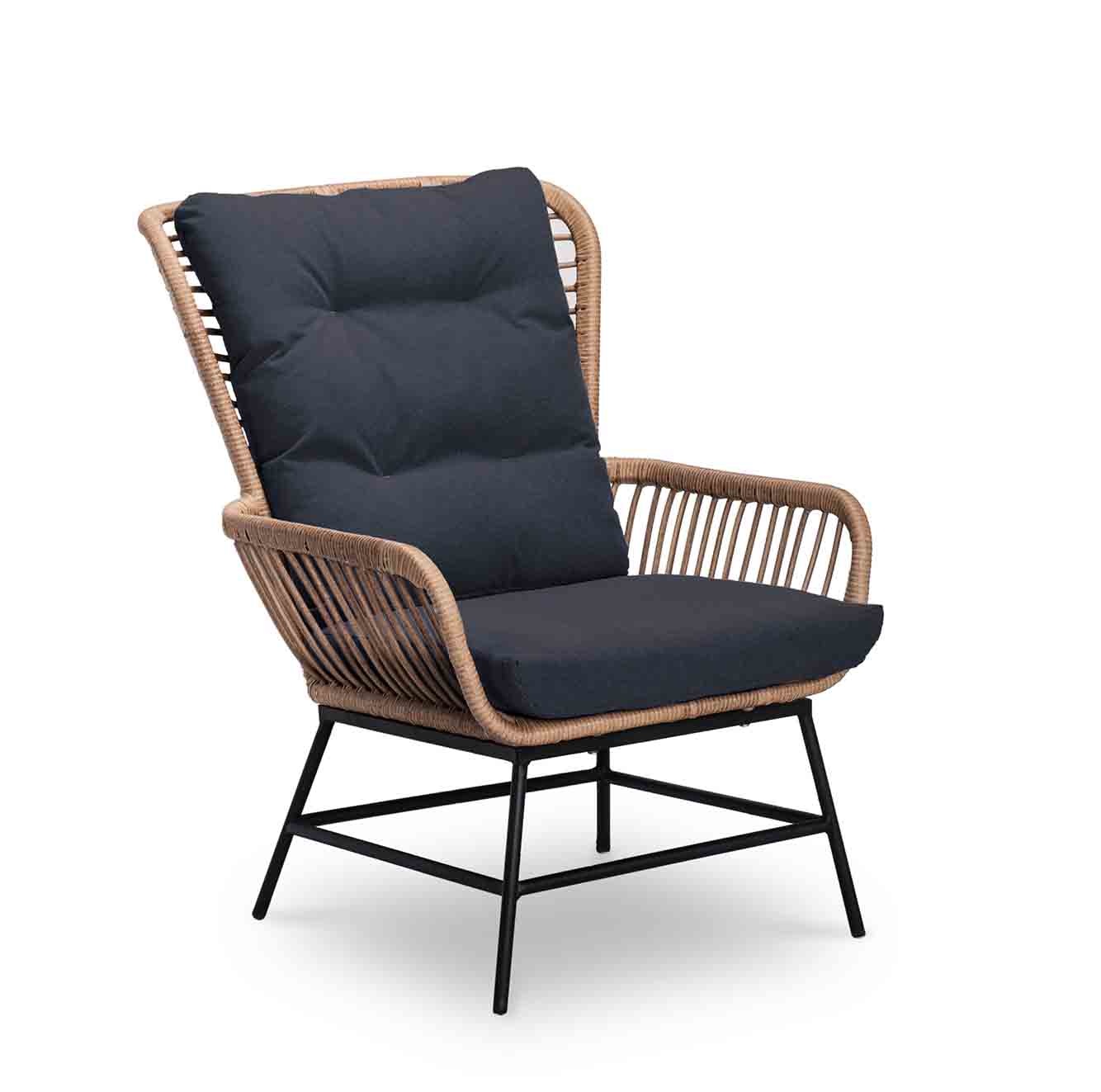 Dex Lounge Chair Bamboe met voetenbank