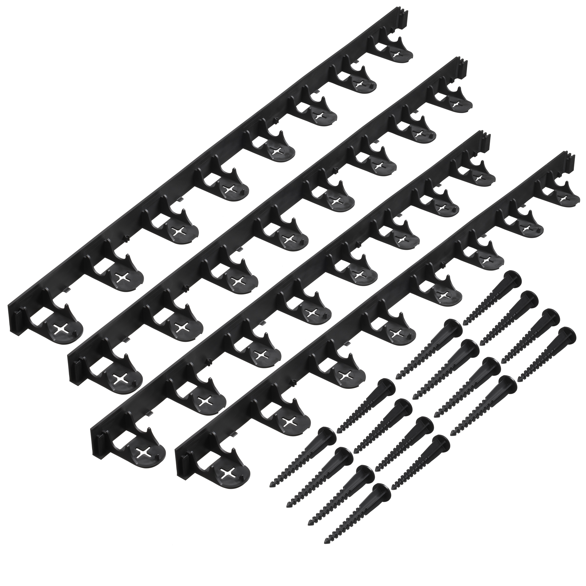 Grasranden incl. 16 Grondpennen zwart 4 stuks H4.5x4m