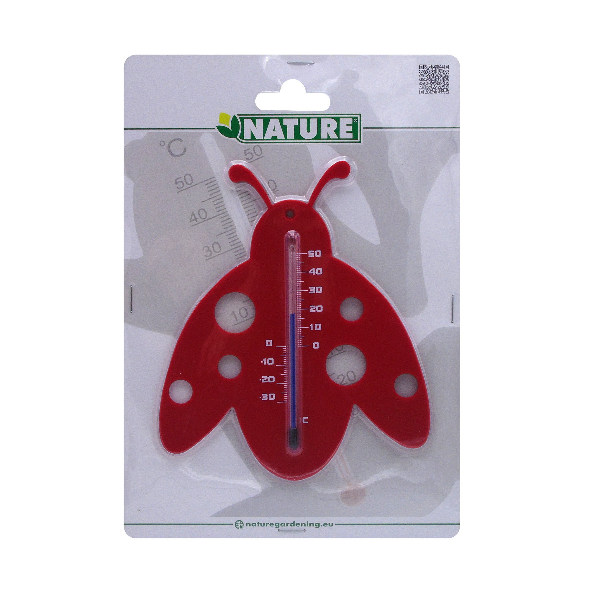 Muurthermometer Kunststof Lieveheersbeestje rood