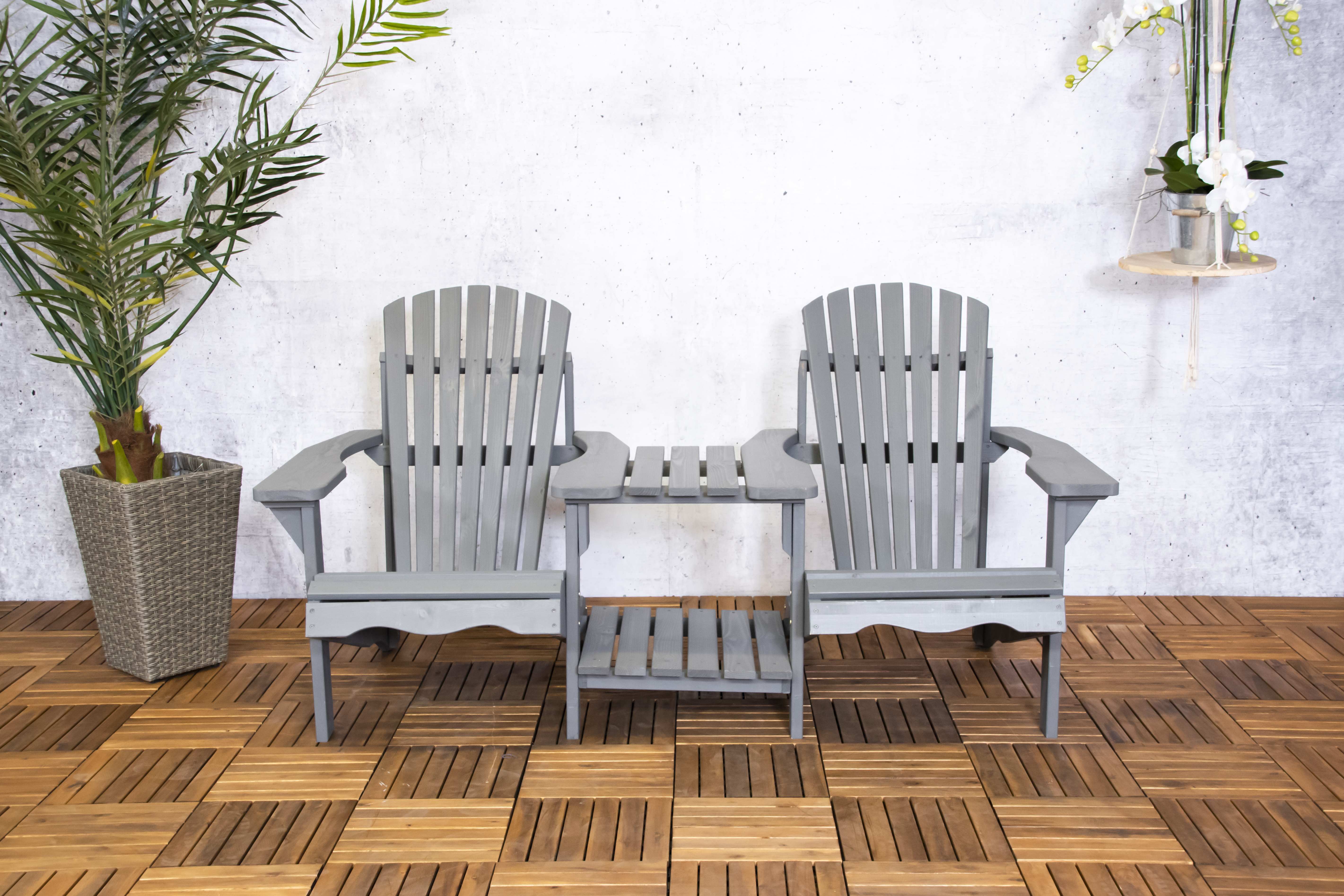 Adirondack duo bench grey
