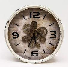 Klok Uurwerk 46x9.5x46cm. metaal wit