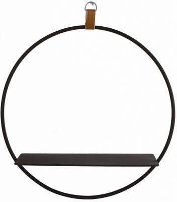 Wandschap rond "Circle"  S zwart metaal 40x40x10cm