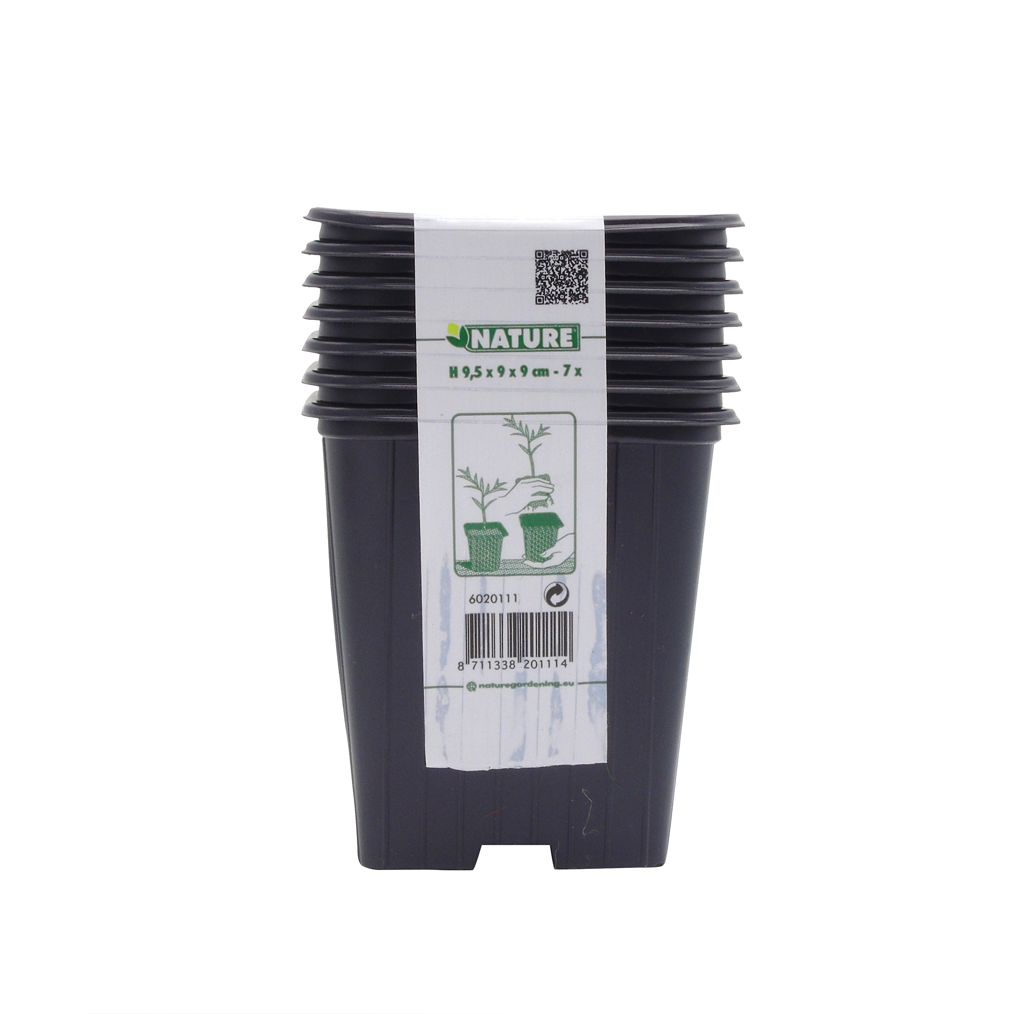 Stekpot 9x9x9.5cm zwart 7st