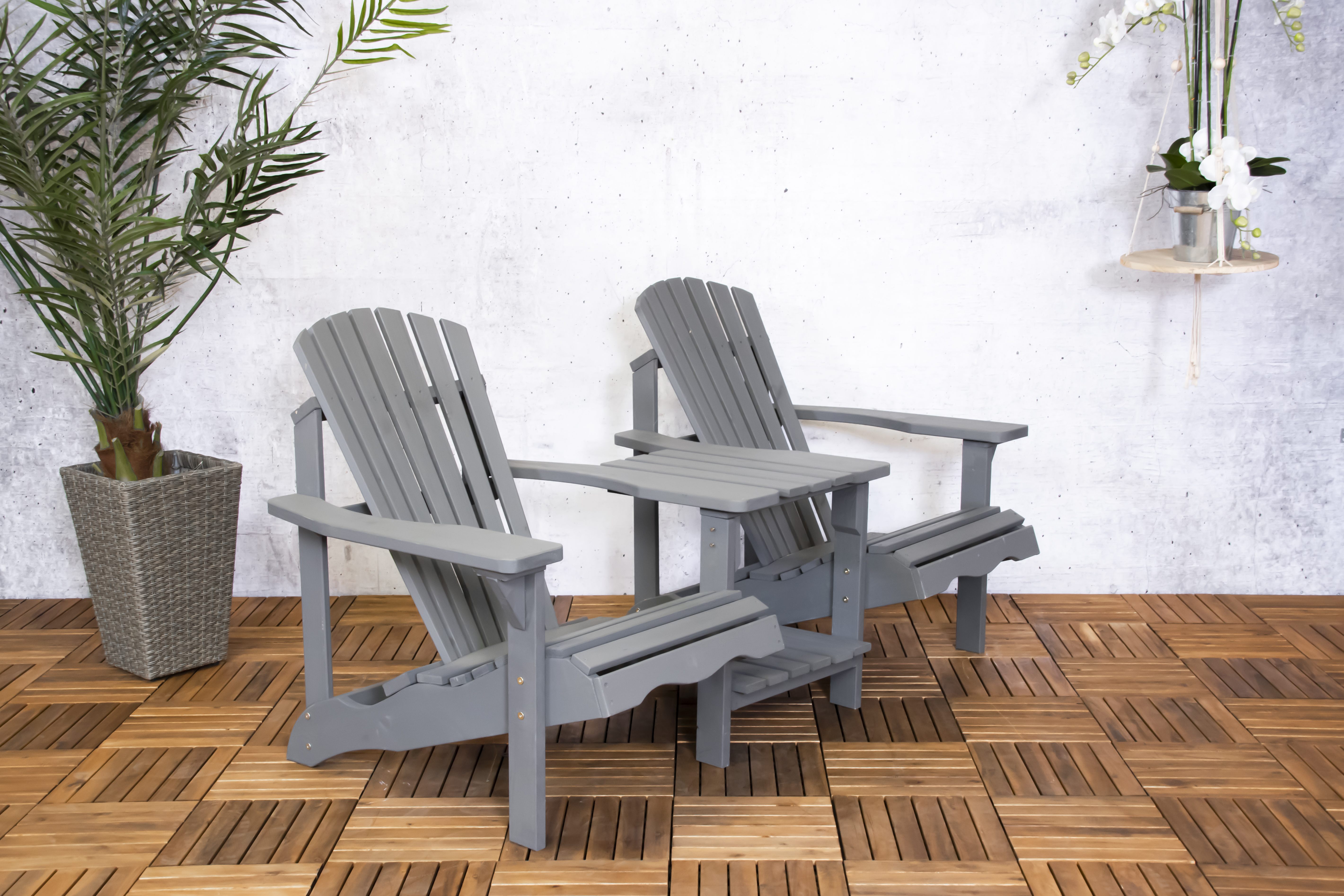 Adirondack duo bench grey