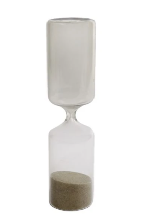 Zandloper rechthoekig S groen glas 5x5x20cm