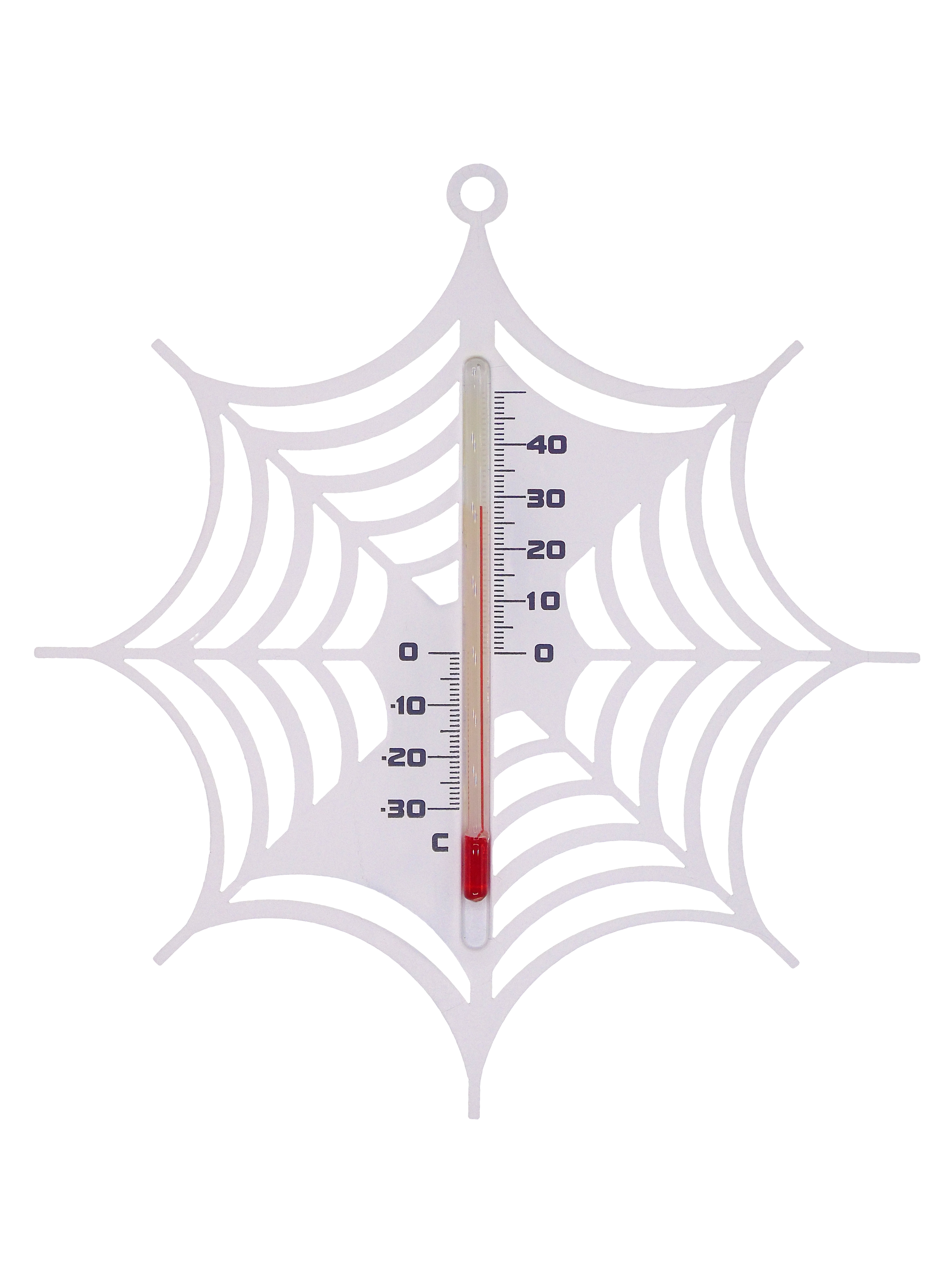 Muurthermometer Kunststof Spinnenweb wit