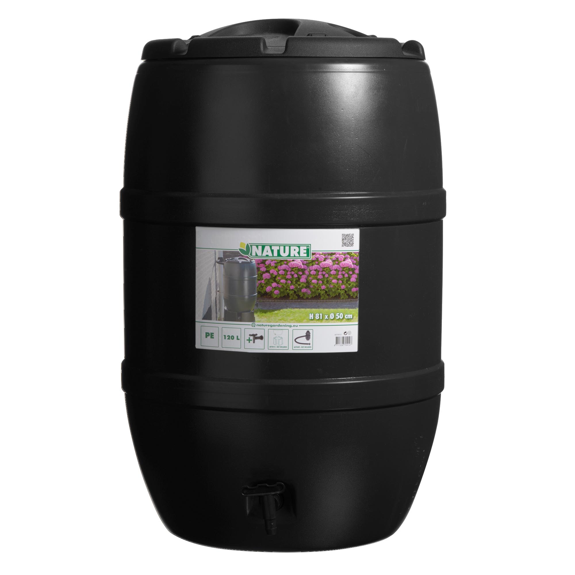 Regenton 120l zwart