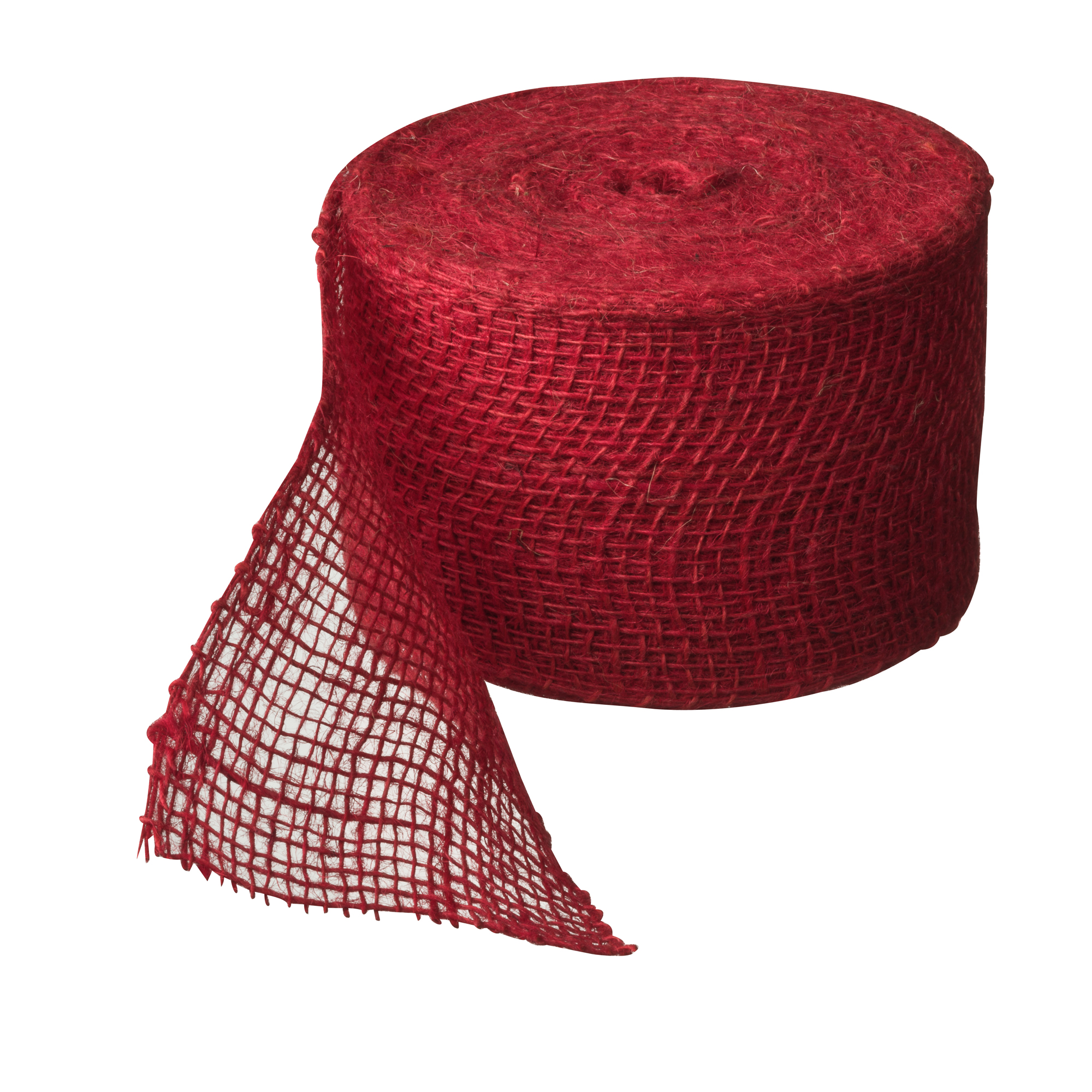 Juteband rood 10cmx25m