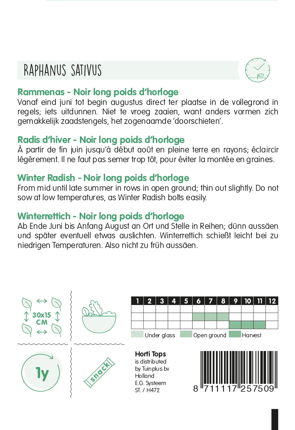 HT Rammenas Poids D'Horloge Type Lange Zwarte