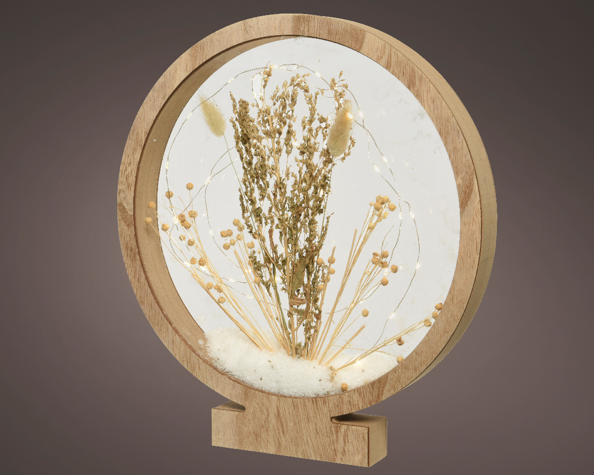 Micro LED frame light naturel droogbloemen warm wit H38,5cm 40L