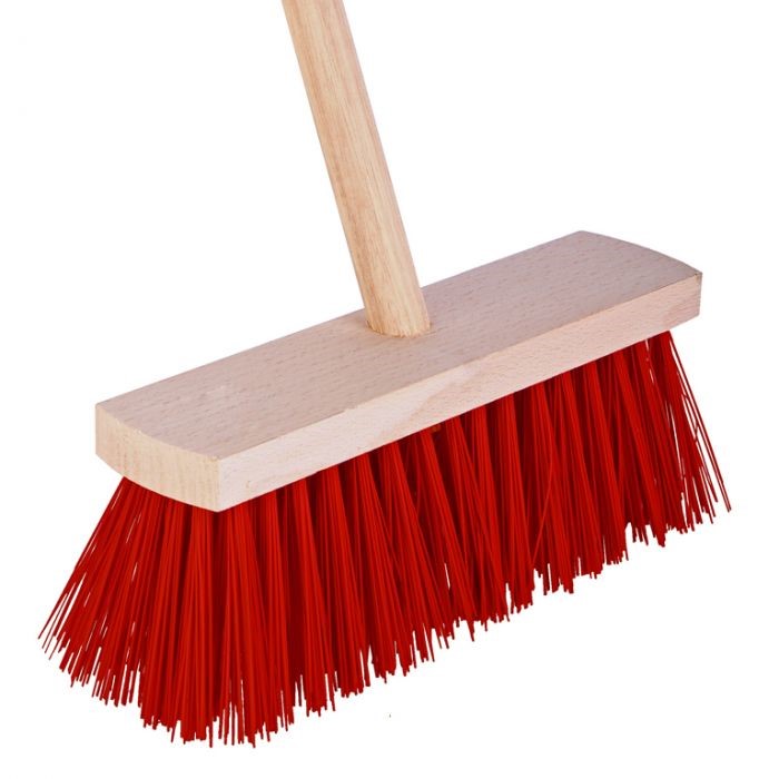 Bezem incl. Steel rood H120cm