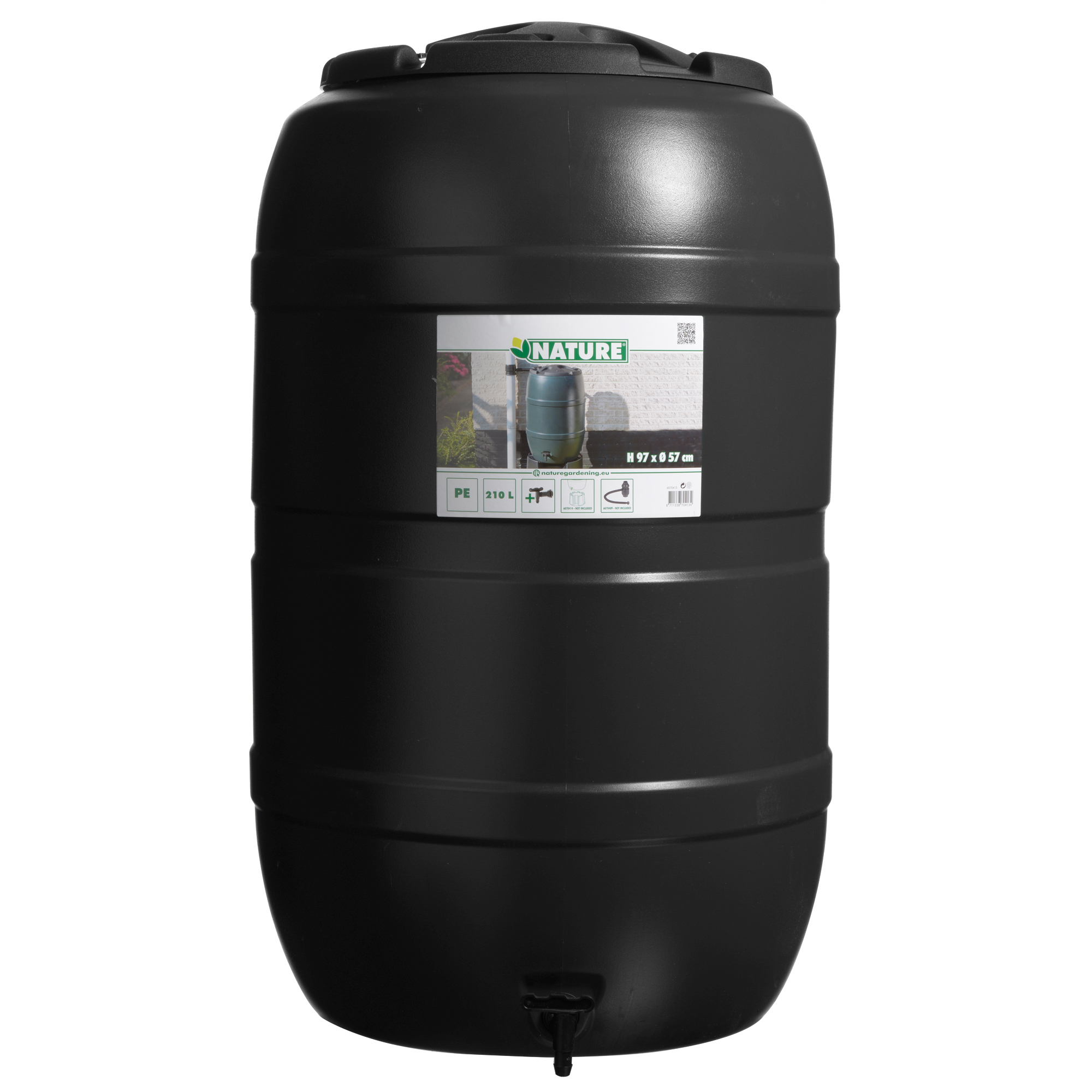 Regenton 210l zwart