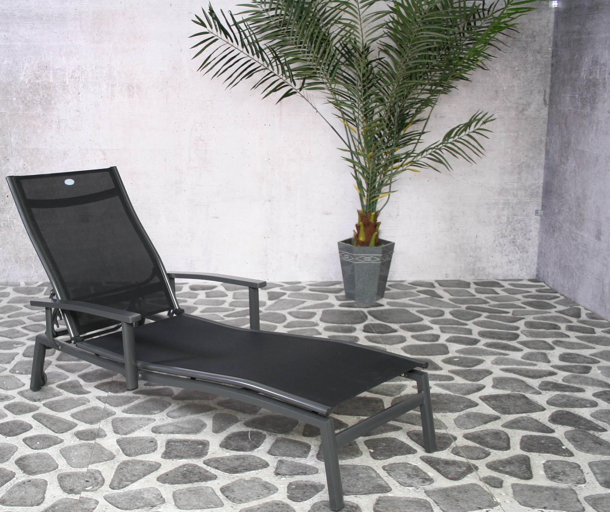 Torino lounger 2x2 black