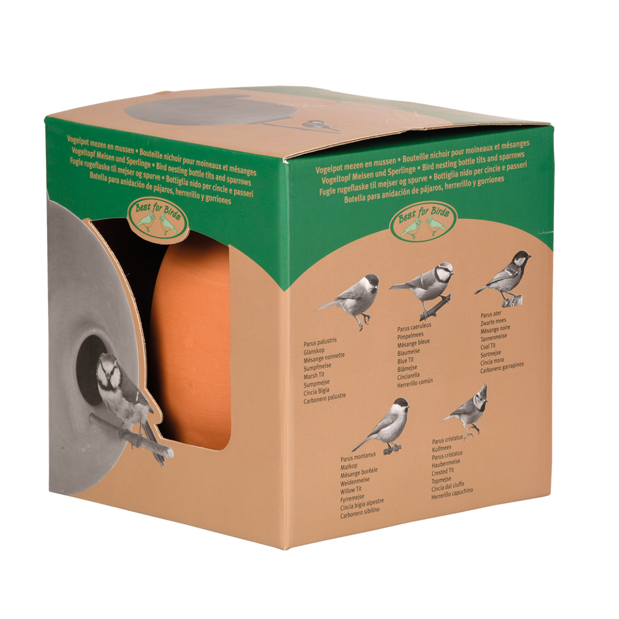 Vogelpot kruik mezen en mussen