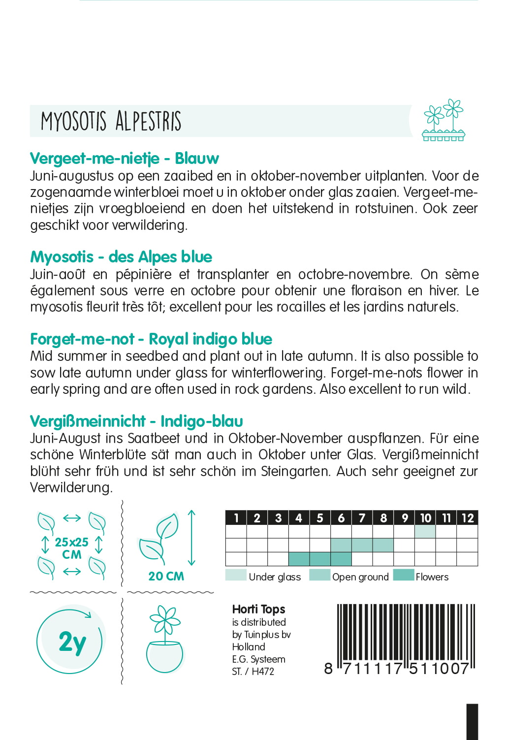 HT Myosotis, Vergeet-me-nietje blauw