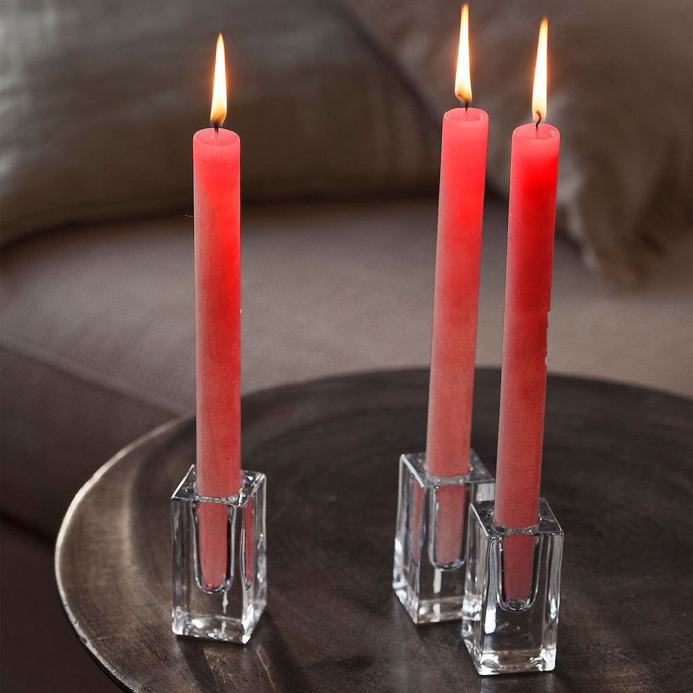 Rustieke Huishoudkaars Rood per stuk D21 H250