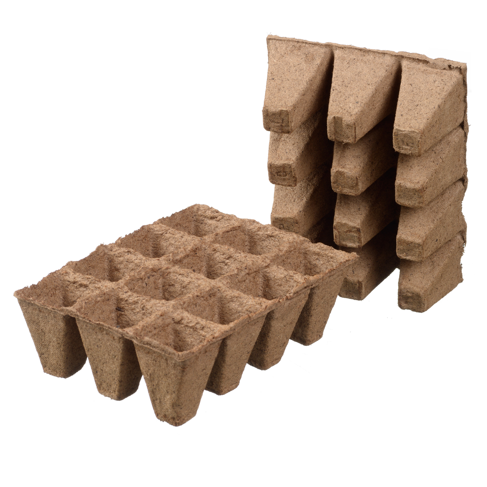 Turfpottrays (6x12 stuks) H5x4x4cm