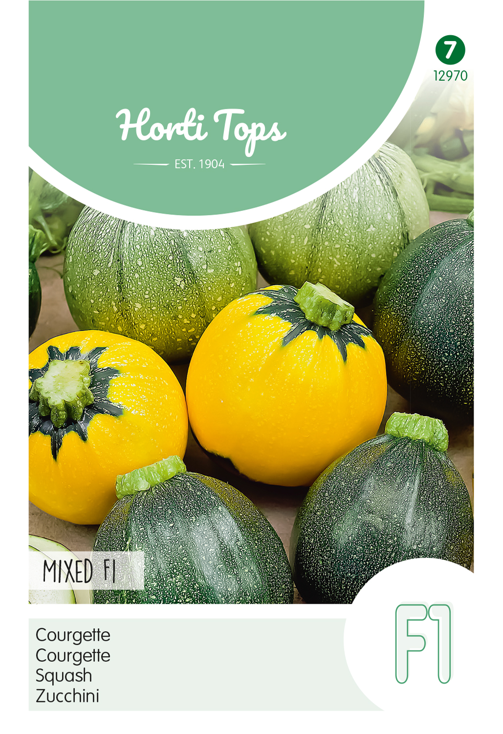HTS Courgette Ronde F1 soorten, gemengde kleuren