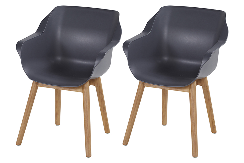 Sophie Chair Antraciet & Teak
