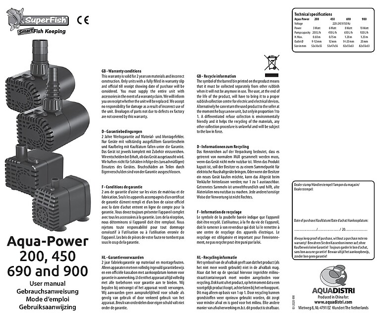 Aquapower 450-450 l/h