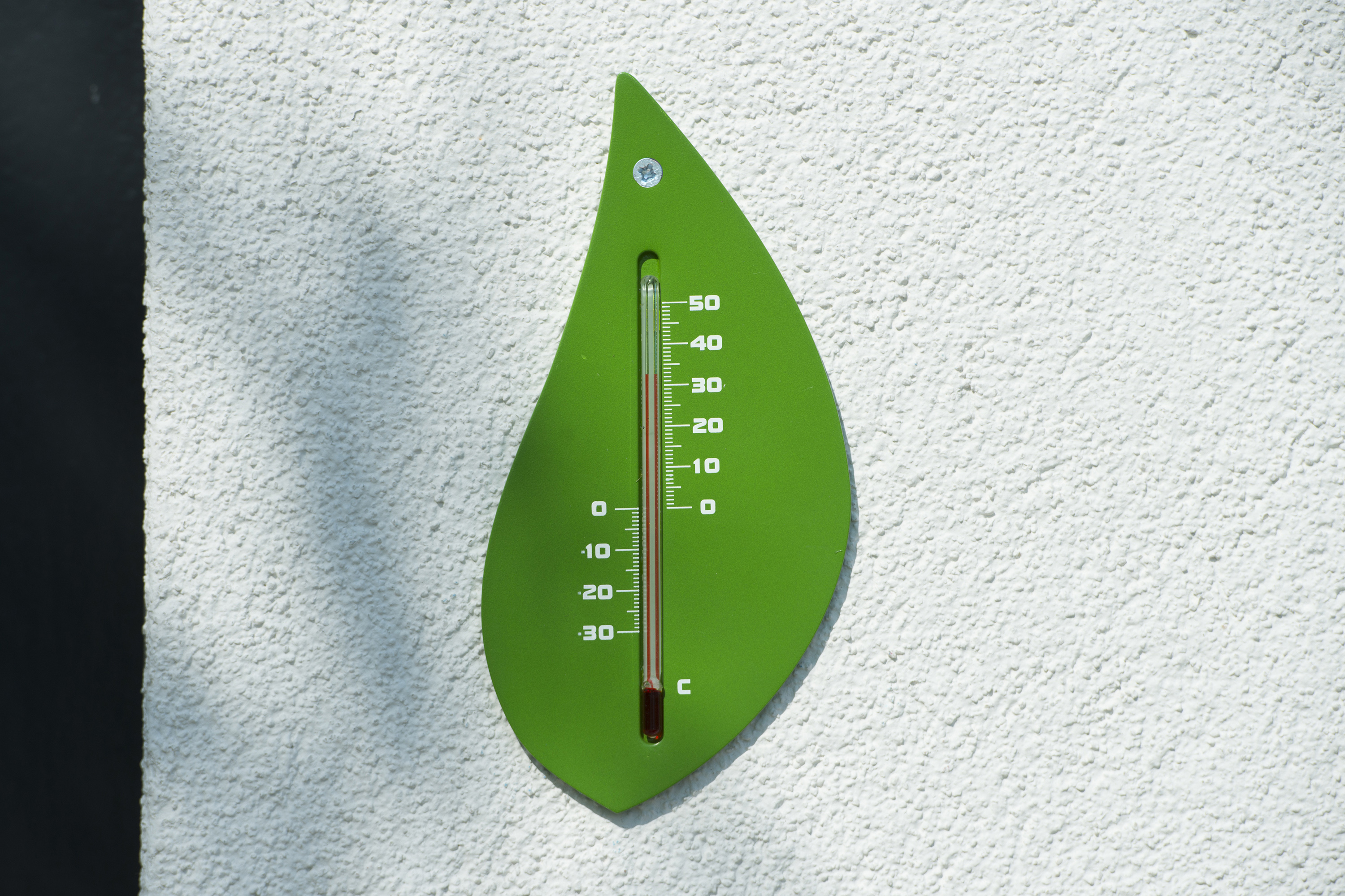 Muurthermometer Kunststof Blad groen