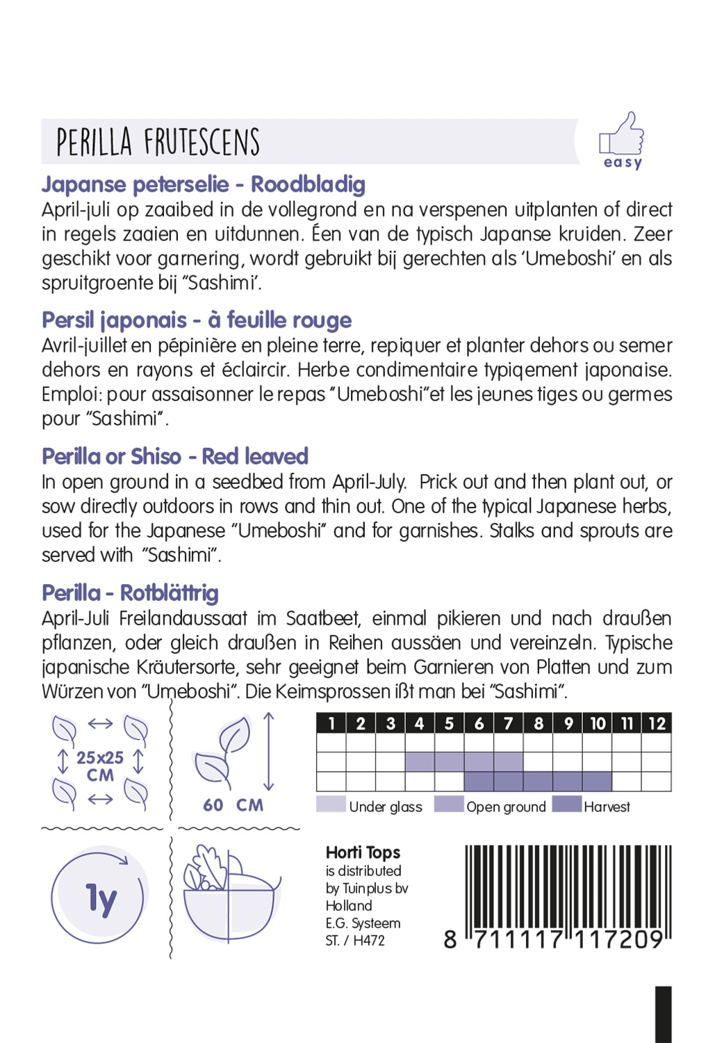 HT Perilla, Shiso paarsbladig