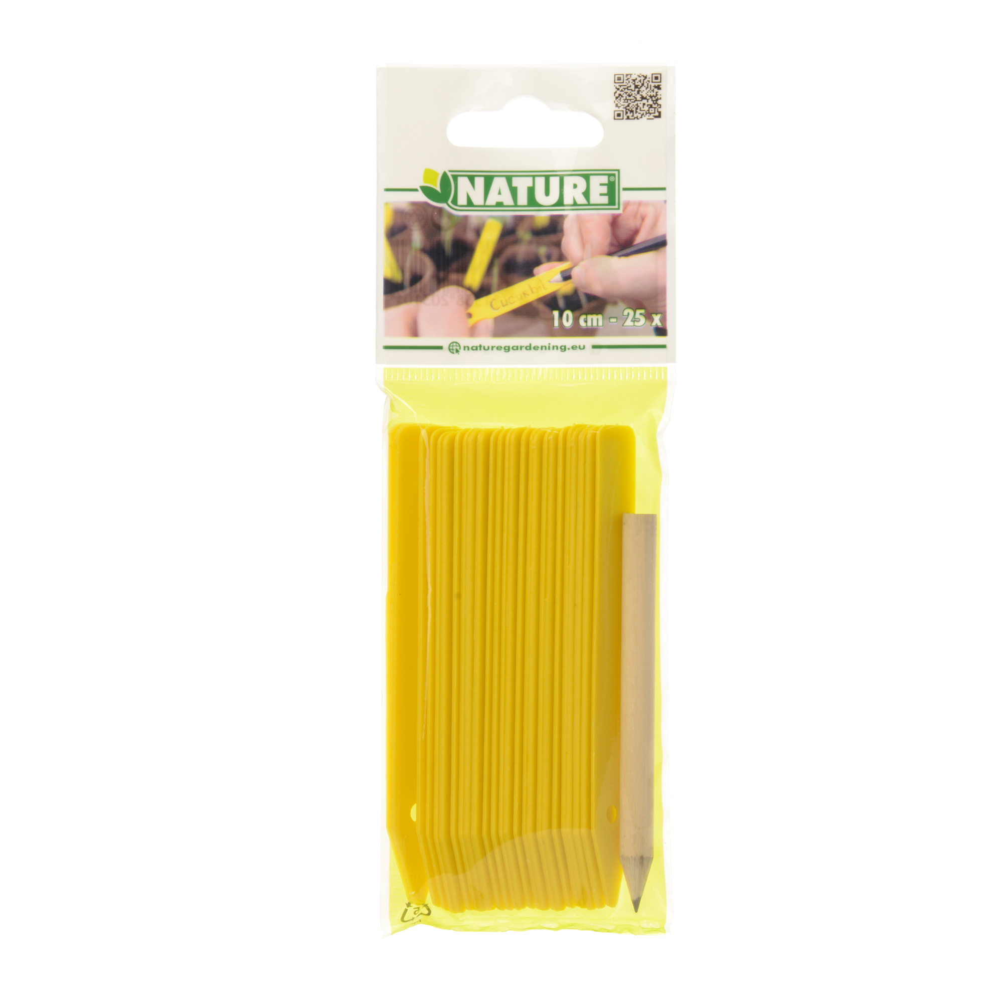 Steeketiketten 10cm geel 25st