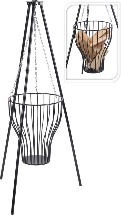 Hangende vuurkorf met driepoot