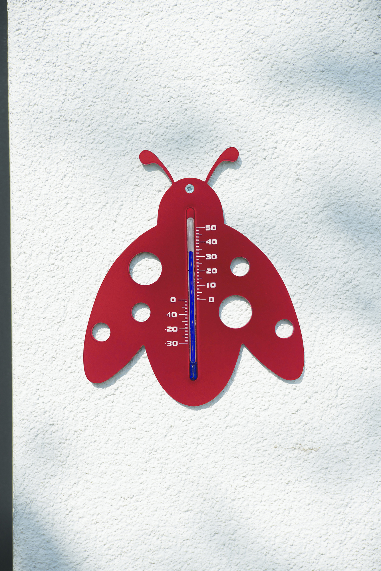 Muurthermometer Kunststof Lieveheersbeestje rood