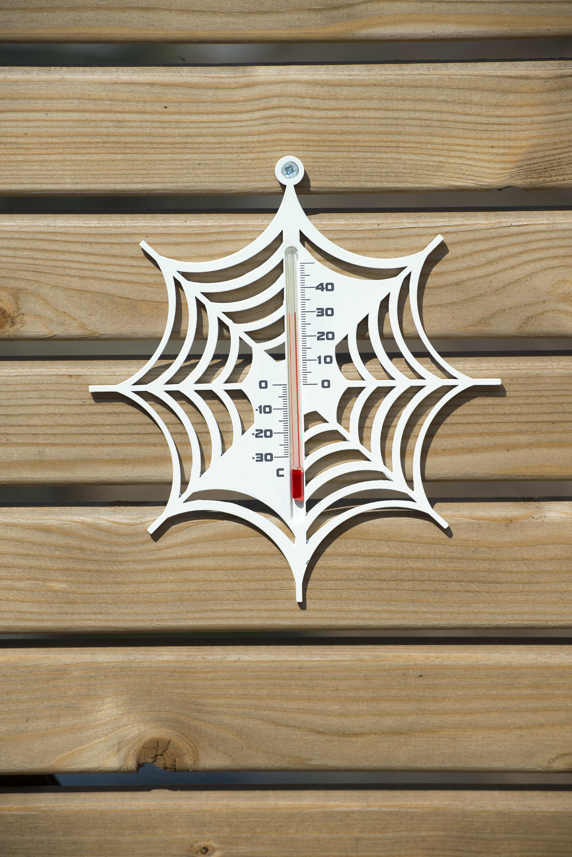 Muurthermometer Kunststof Spinnenweb wit