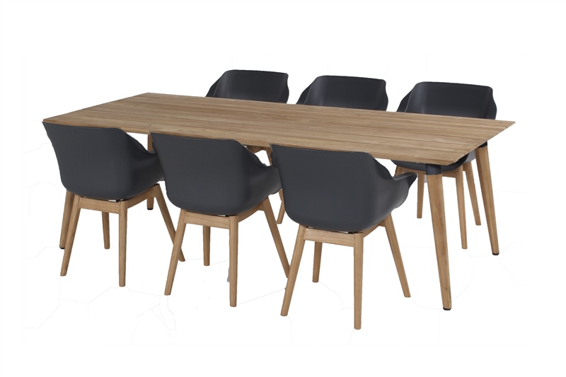 Sophie Chair Antraciet & Teak