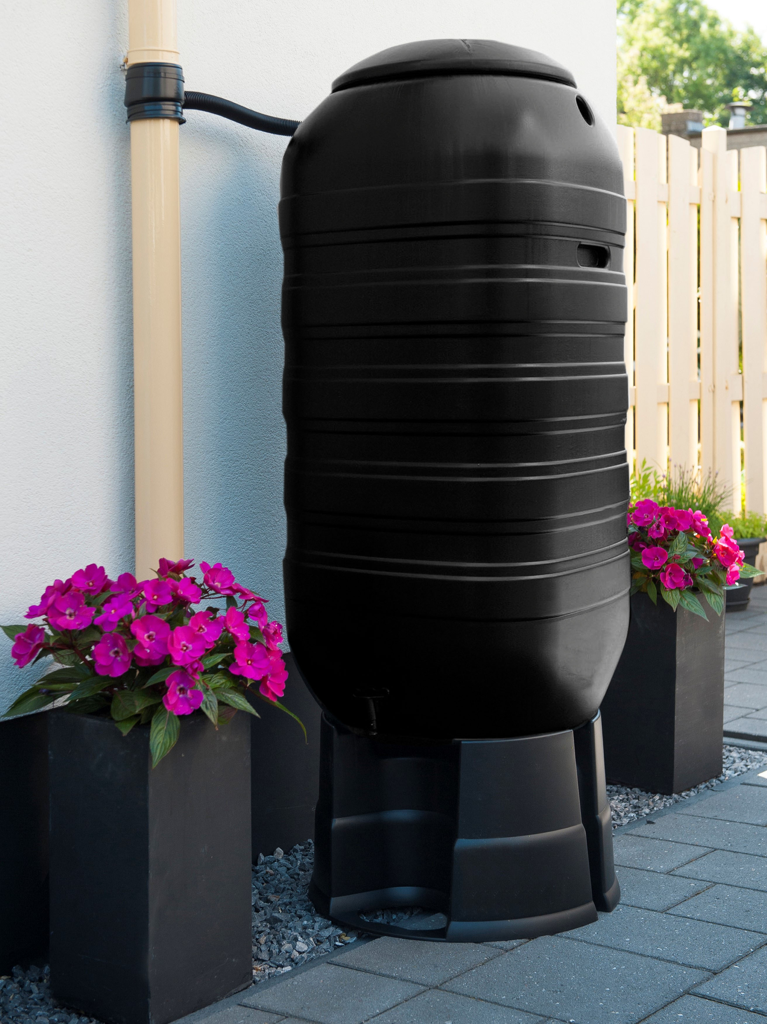Regenton Kunststof 'Slimline' groen 250L H121x50x50cm