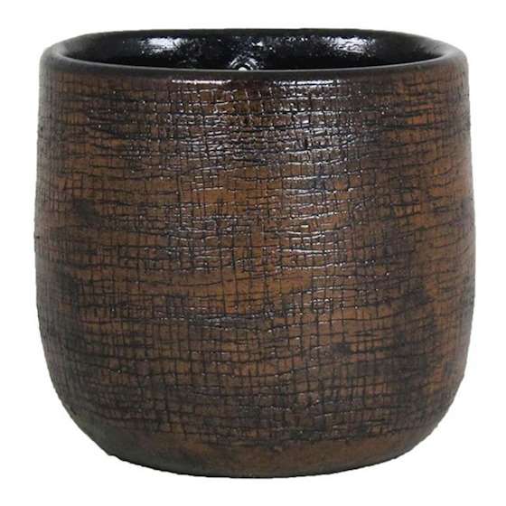 Muurpot Mira donkerbruin D16 H14
