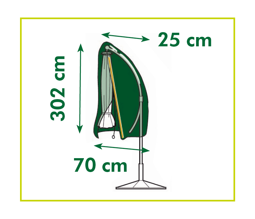 Beschermhoes voor Parasol grijs H302xØ25/70cm