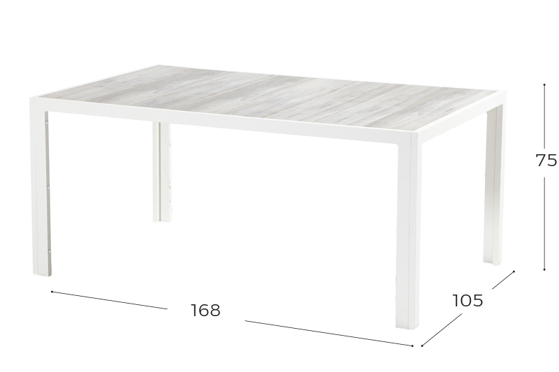 Tanger Ceramic Table white 168x105
