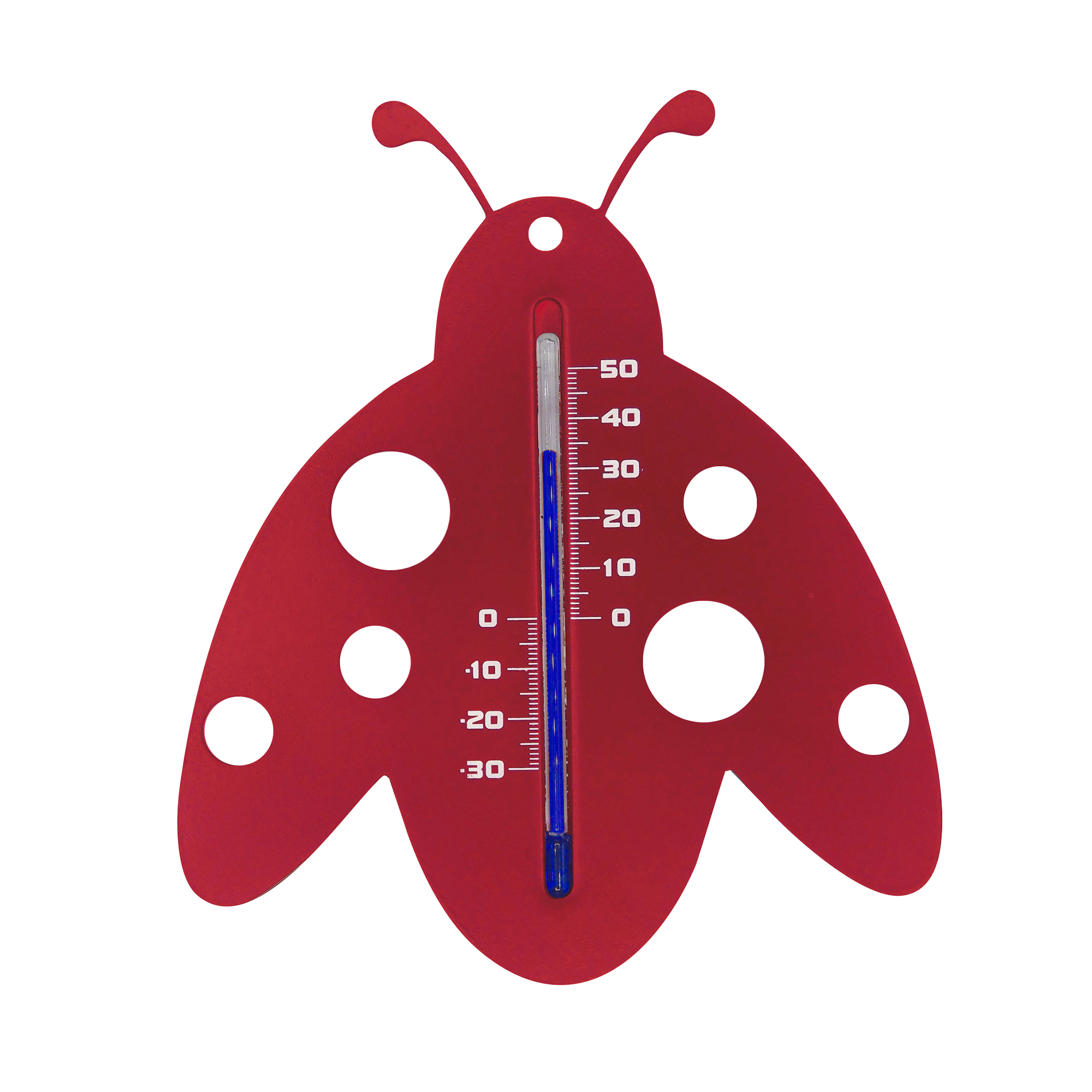 Muurthermometer Kunststof Lieveheersbeestje rood