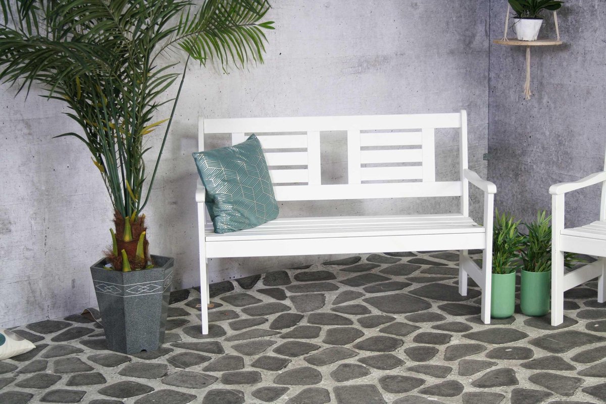 Boulogne 2-zitsbank wit 120cm