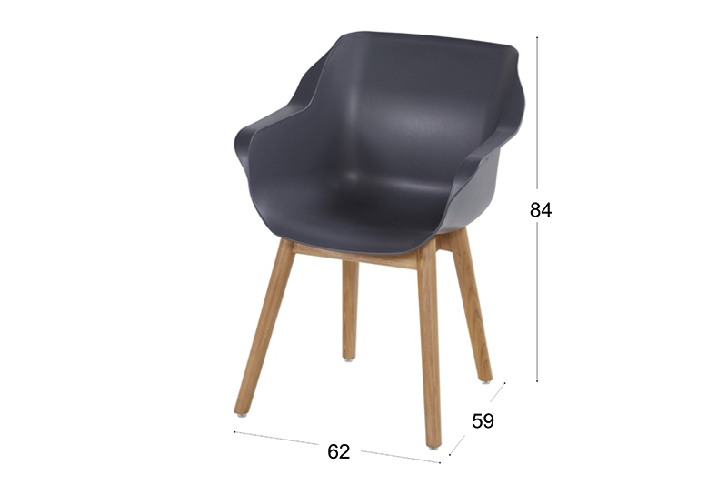 Sophie Chair Antraciet & Teak