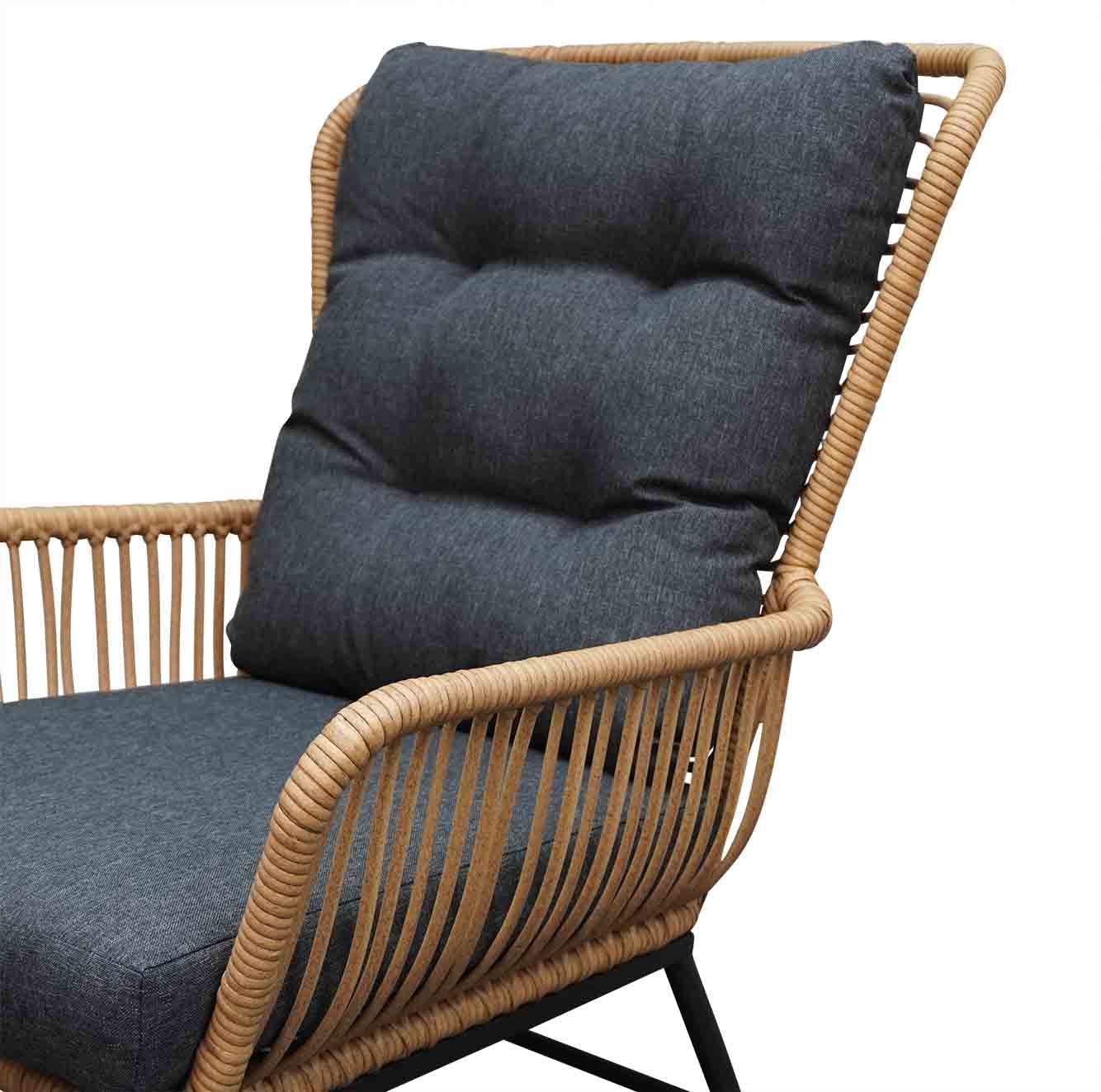 Dex Lounge Chair Bamboe met voetenbank