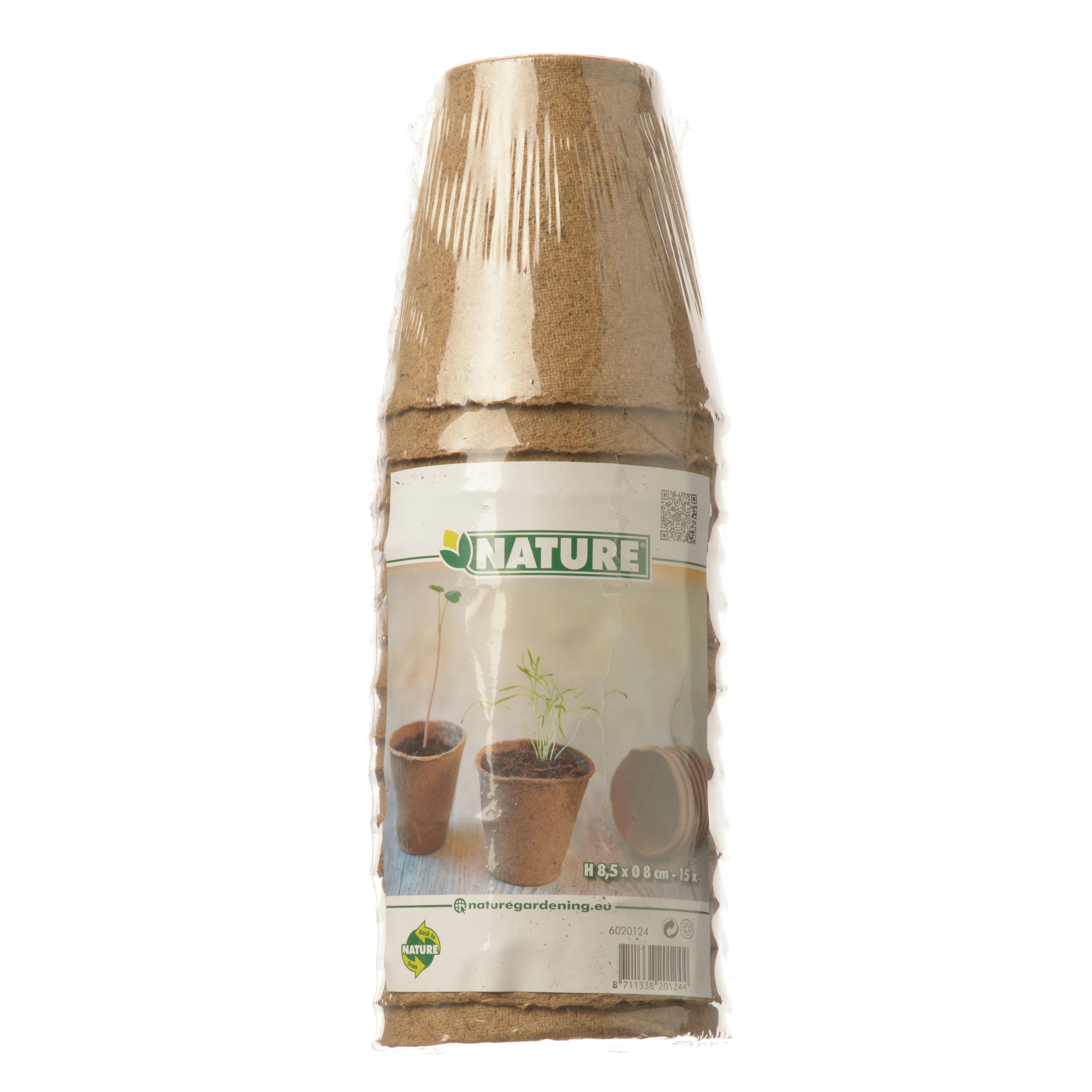 Turfpotje 15 stuks H8.5xØ8cm