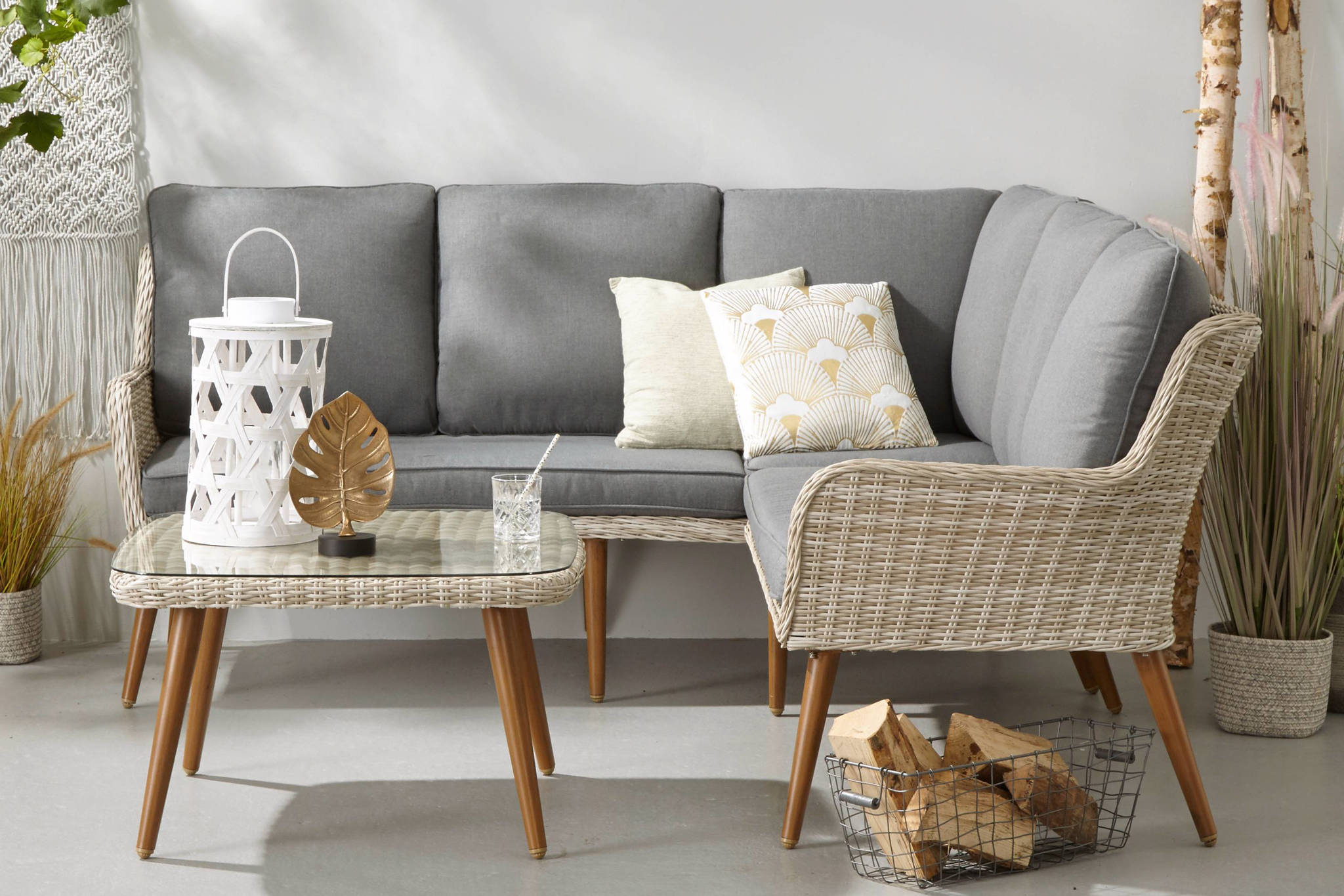 Wicker tuinset Selma 192x196 cm