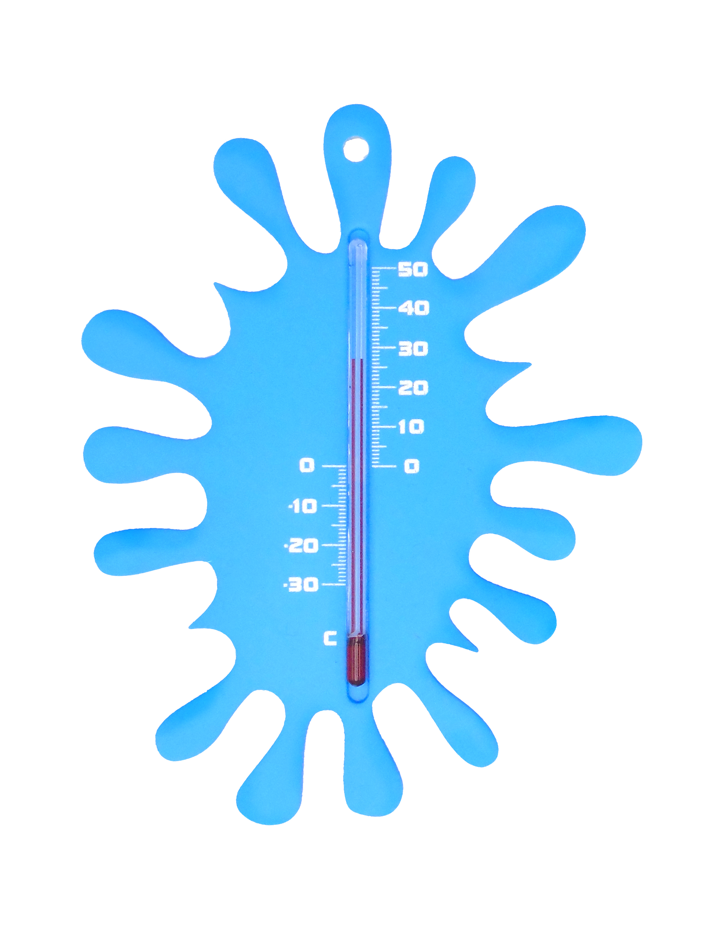 Muurthermometer Kunststof Splash blauw