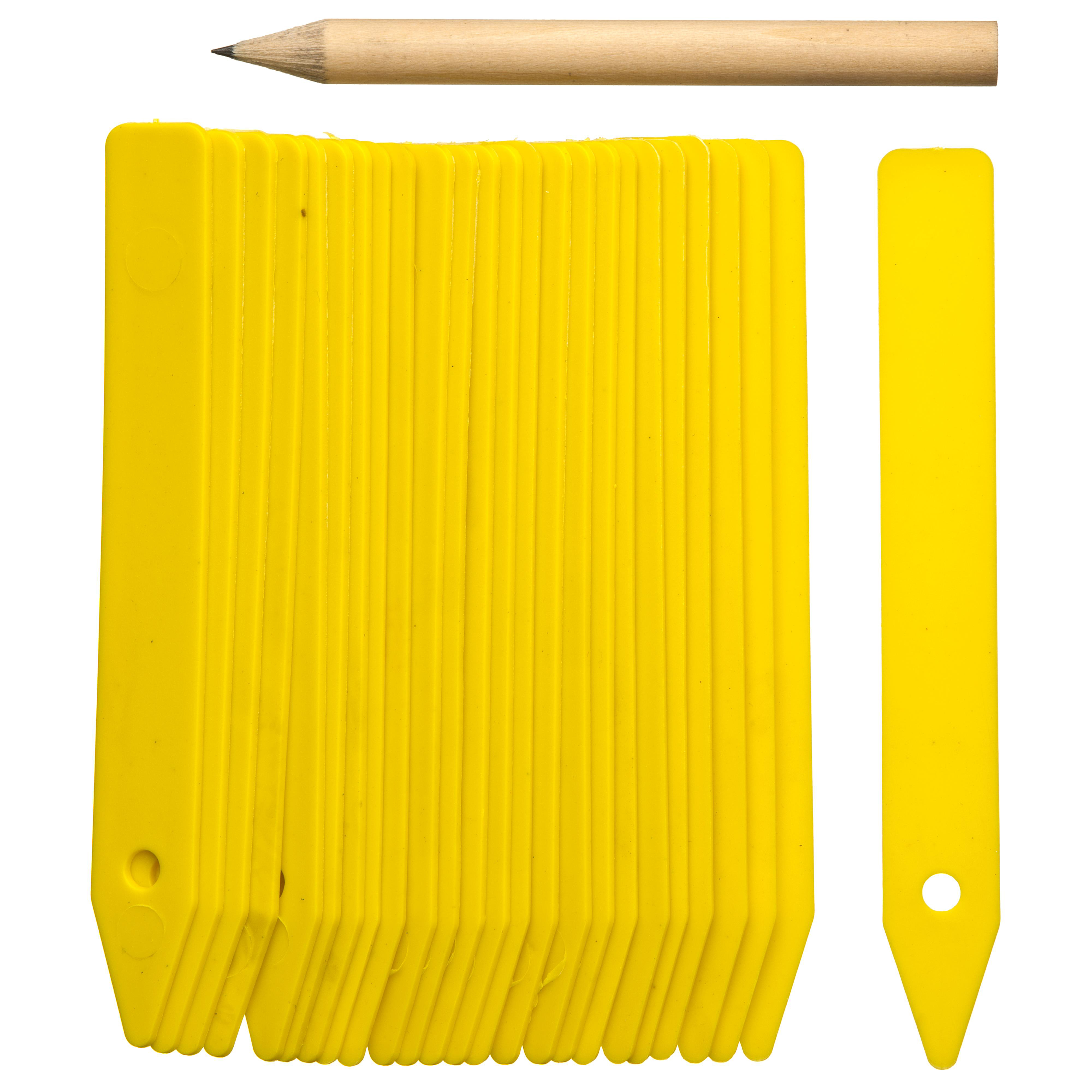 Steeketiketten 10cm geel 25st