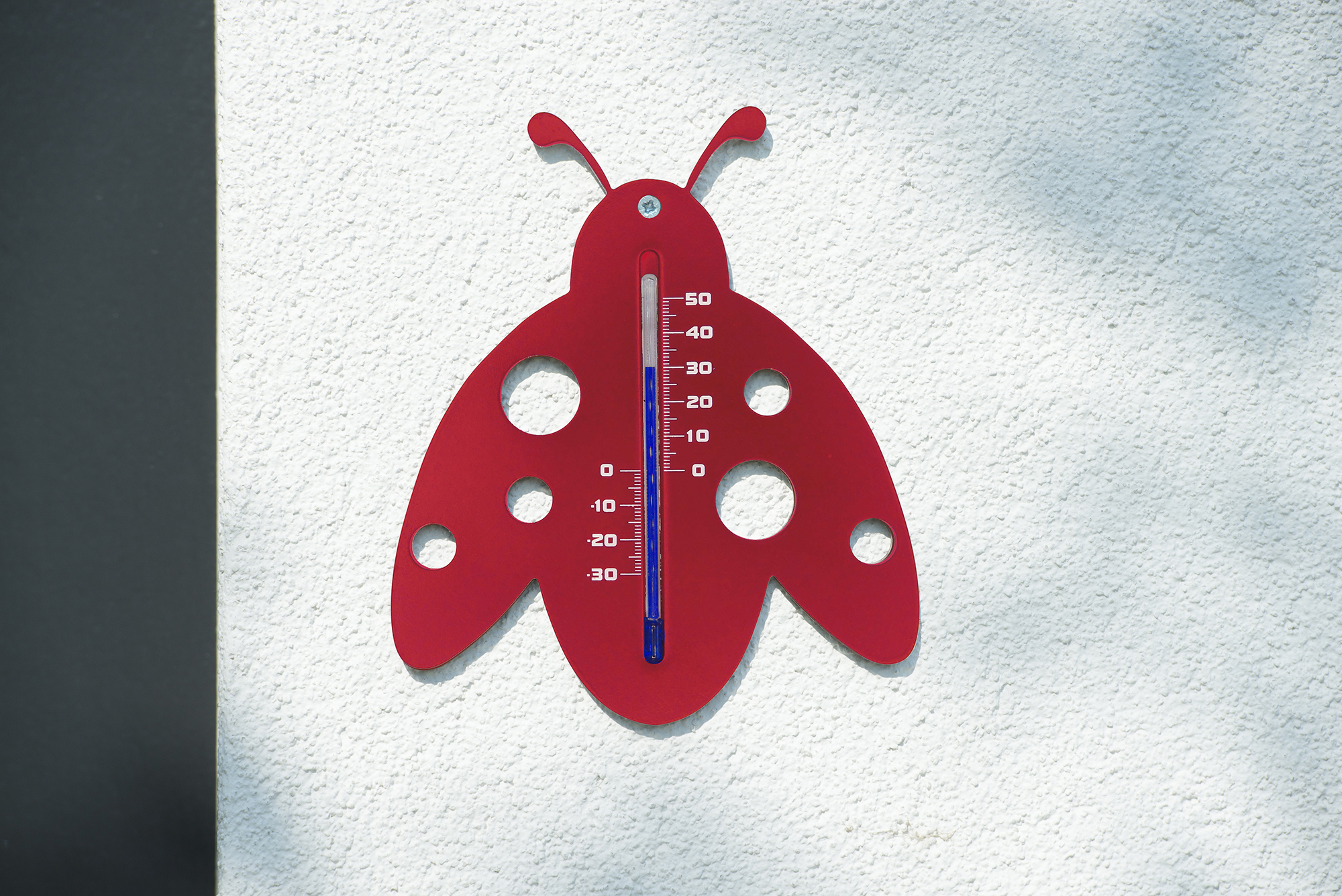 Muurthermometer Kunststof Lieveheersbeestje rood