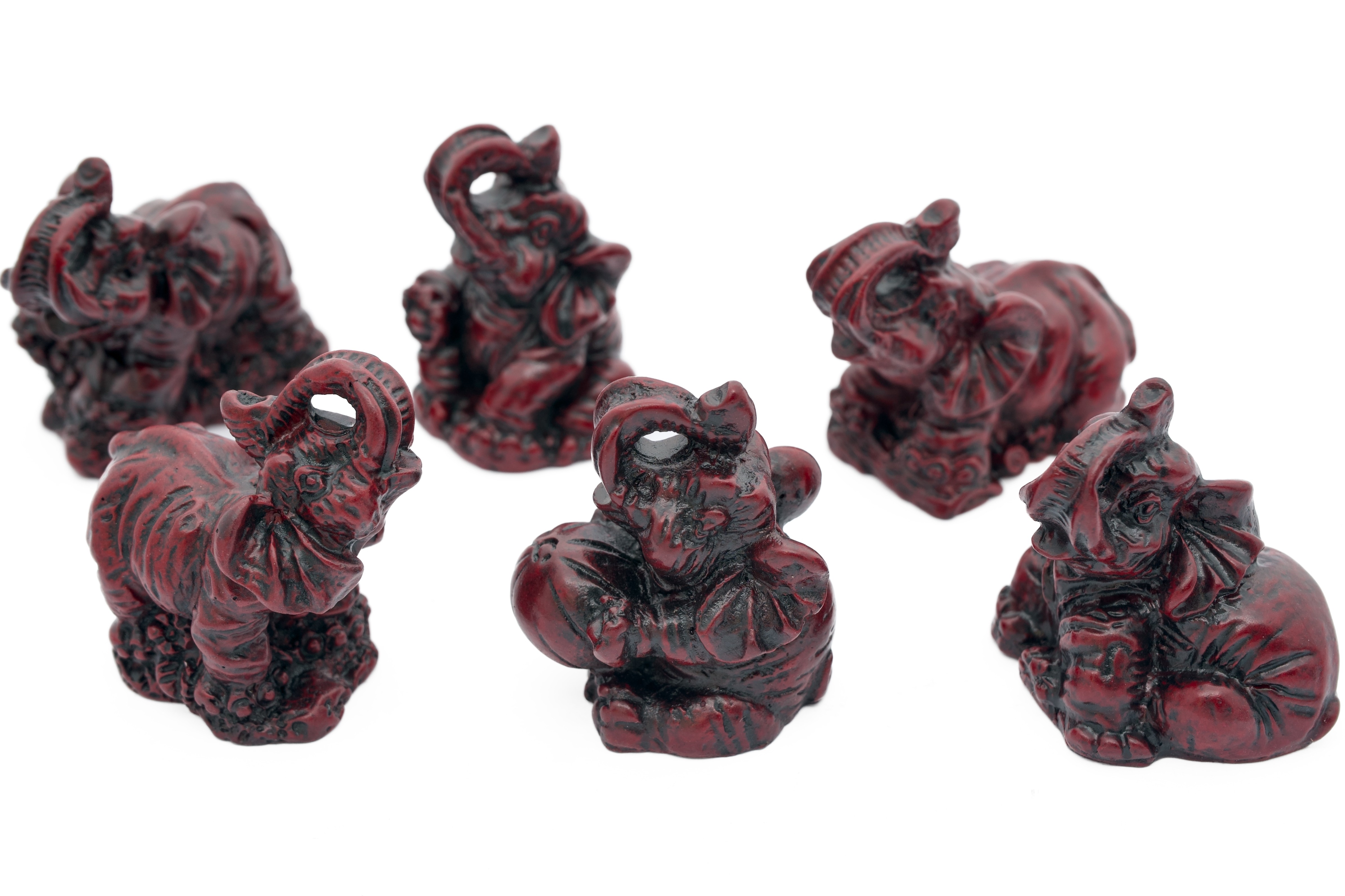 Olifant set rood ( 6 stuks)